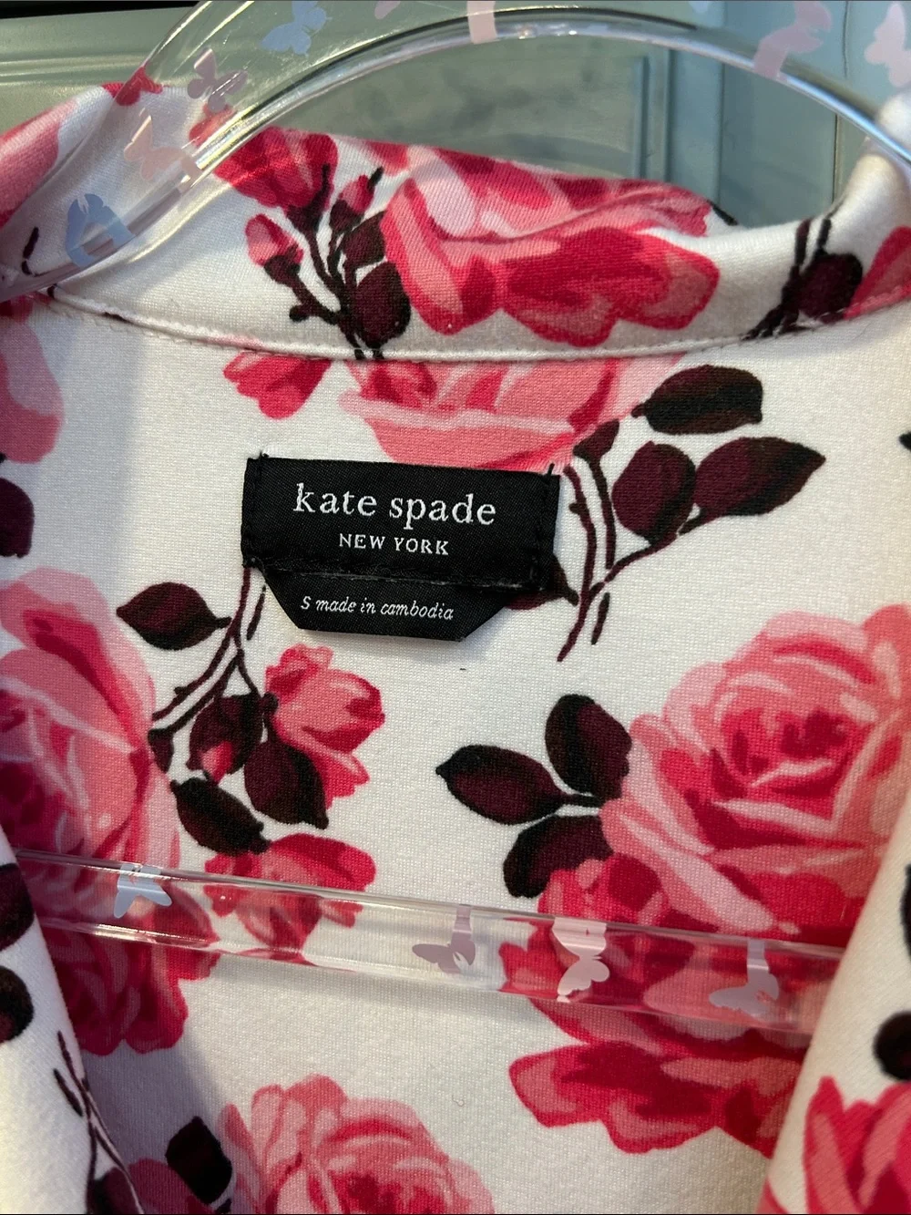 kate spade Pink Floral Roses Short-Sleeve Pajama Set Small